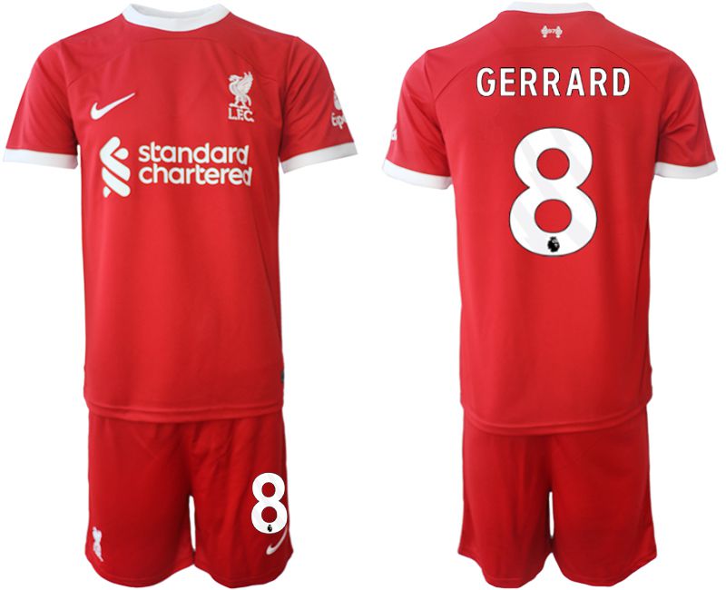 Men 2023-2024 Club Liverpool home red #8 Soccer Jerseys->liverpool jersey->Soccer Club Jersey